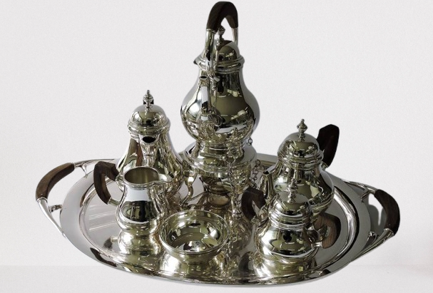 Juego de Té Hindú con Asas de Madera